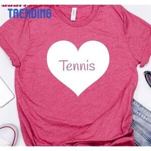 Tennis Lover Tshirt Player Gift For Teen Girls Women Love Heart T Classic
